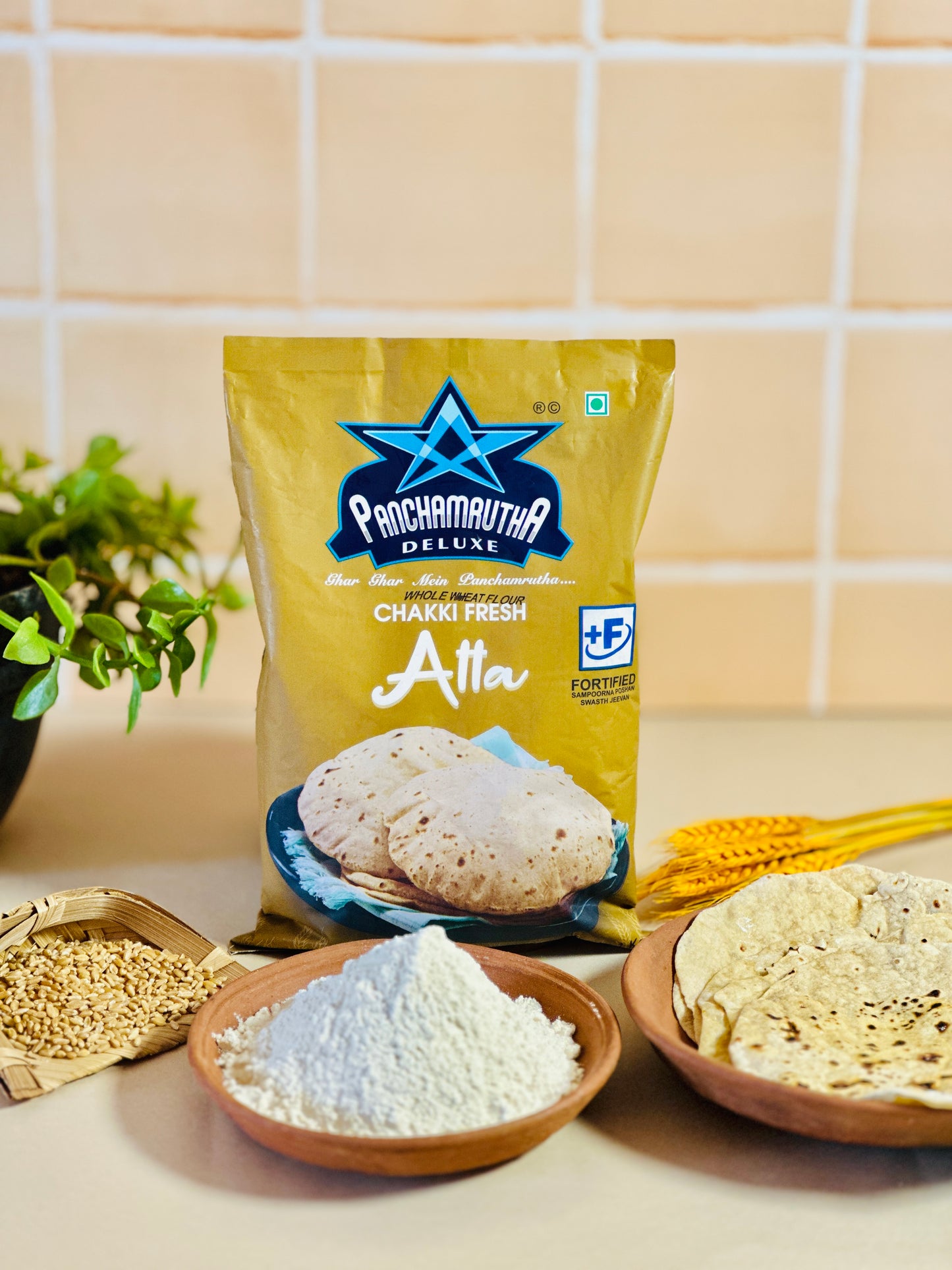 WHEAT ATTA, PANCHAMRUTHA DELUXE   +F(FORTIFIED WITH 9 ADDED VITAMINS & MINERALS)